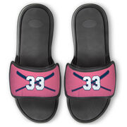 Softball Repwell&reg; Slide Sandals - Crossed Bats with Numbers