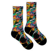 Basketball Graphic Flex Mid-Calf Socks - Graffiti Wall