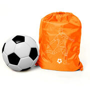 Soccer Drawstring Backpack - Soccer Guy Player Sketch