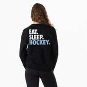 Hockey Crewneck Sweatshirt - Eat Sleep Hockey (Bold) (Back Design)