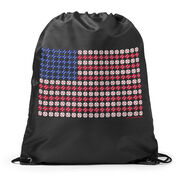 Baseball Drawstring Backpack Patriotic Baseball