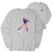 Softball Tshirt Long Sleeve - Softball Star (Back Design)