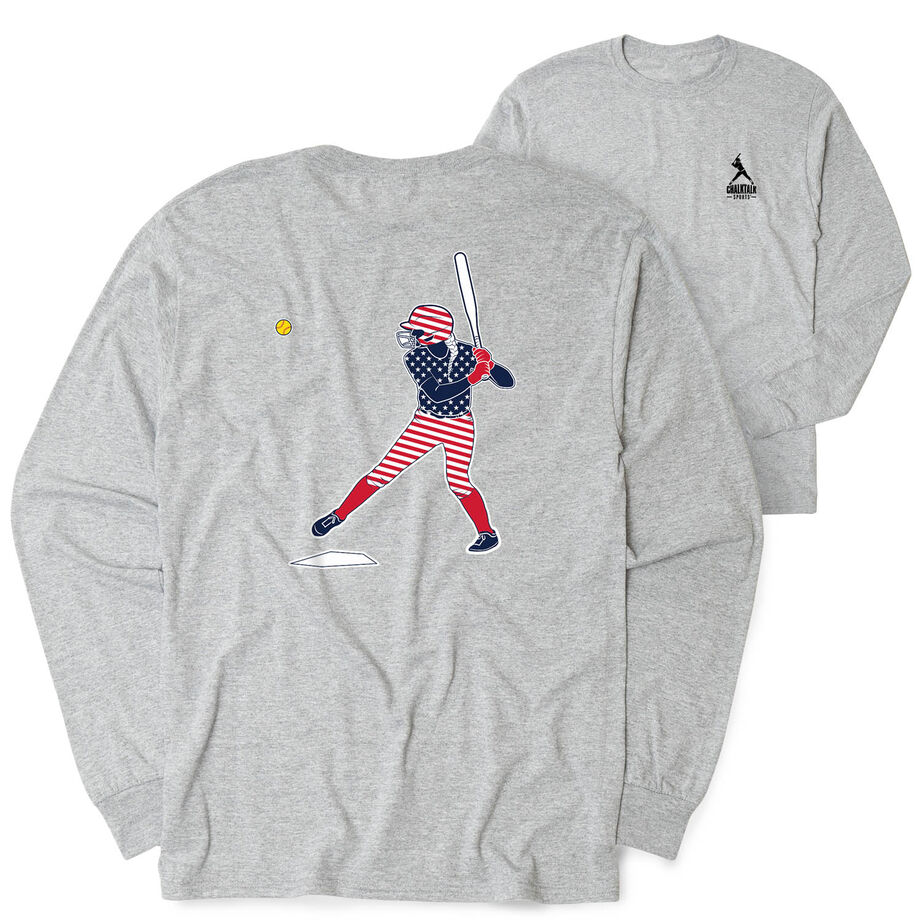 Softball Tshirt Long Sleeve - Softball Star (Back Design)