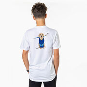 Hockey Short Sleeve T-Shirt - Puck The Hockey Dog (Back Design)