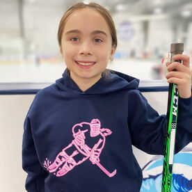 Hockey Hooded Sweatshirt - Neon Hockey Girl