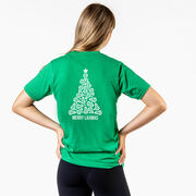 Lacrosse Short Sleeve T-Shirt - Merry Laxmas Tree (Back Design)