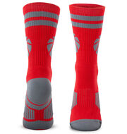 Basketball Woven Mid-Calf Socks - Ball (Red/Gray)