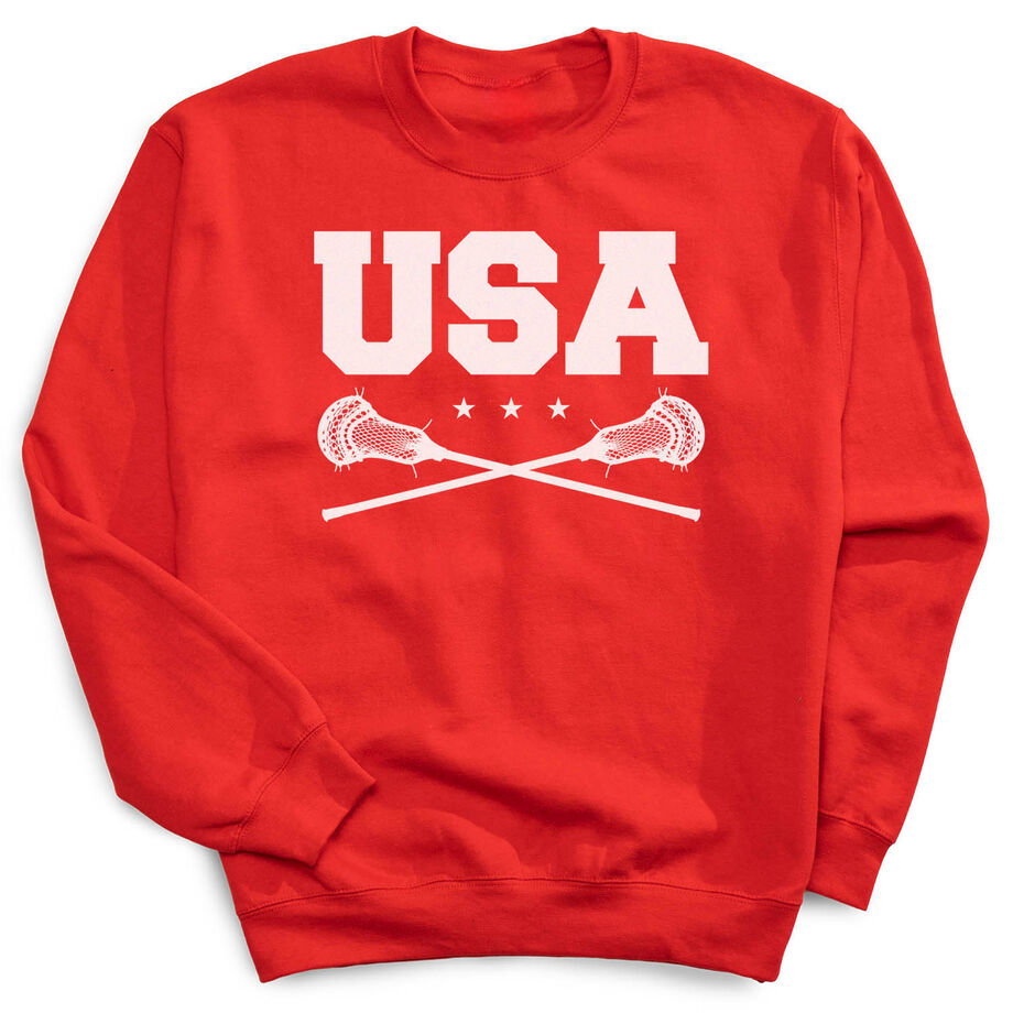 Guys Lacrosse Crewneck Sweatshirt - USA