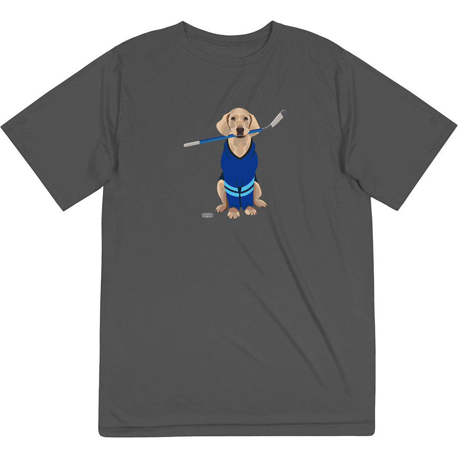 Hockey Short Sleeve Performance Tee - Puck The Hockey Dog