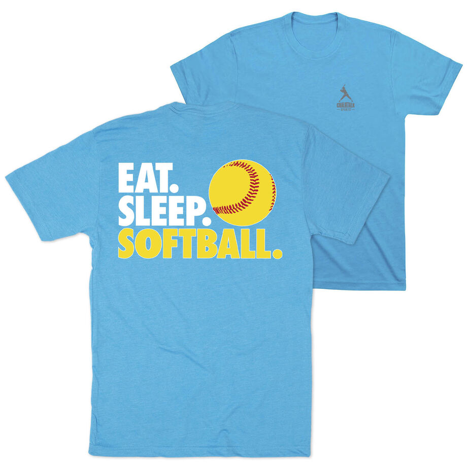 Softball T-Shirt Short Sleeve - Eat. Sleep. Softball (Back Design)