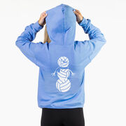 Volleyball Hooded Sweatshirt - Volleyball Snowman (Back Design)
