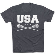 Guys Lacrosse Short Sleeve T-Shirt - USA
