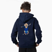 Hockey Hooded Sweatshirt - Puck The Hockey Dog (Back Design)