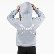 Girls Lacrosse Hooded Sweatshirt - Crossed Girls Sticks (Back Design)