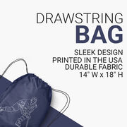 Hockey Drawstring Backpack - Hockey Player Sketch