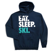 Skiing Hooded Sweatshirt - Eat Sleep Ski