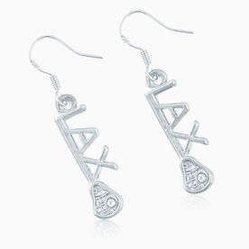 Silver LAX Stick Earrings with Cubic Zirconias