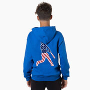 Baseball Hooded Sweatshirt - Baseball Stars and Stripes Player (Back Design)