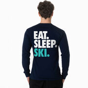 Skiing & Snowboarding Tshirt Long Sleeve - Eat. Sleep. Ski (Back Design)