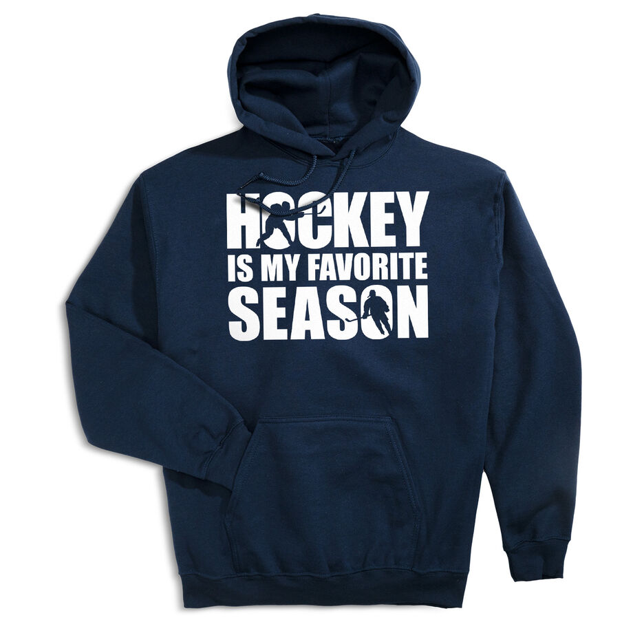 Hockey Hooded Sweatshirt - Hockey Is My Favorite Season - Personalization Image