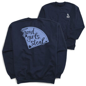 Softball Crewneck Sweatshirt - Good Girls Steal (Back Design)