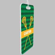 Guys Lacrosse Bag/Luggage Tag - Personalized Guys Crossed Sticks Pattern