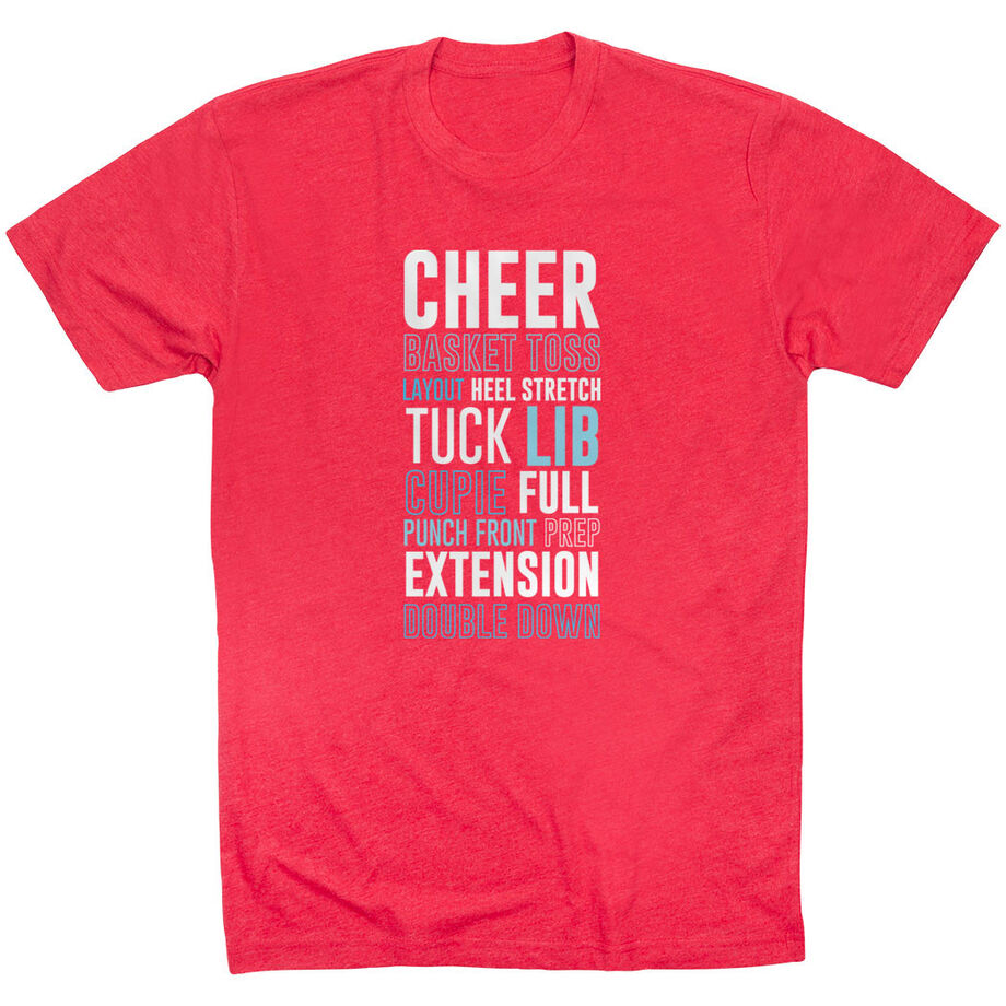 Cheerleading Short Sleeve T-Shirt - Cheerleading Words