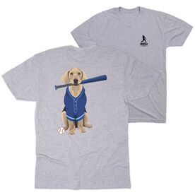 Baseball Short Sleeve T-Shirt - Dinger the Baseball Dog (Back Design)