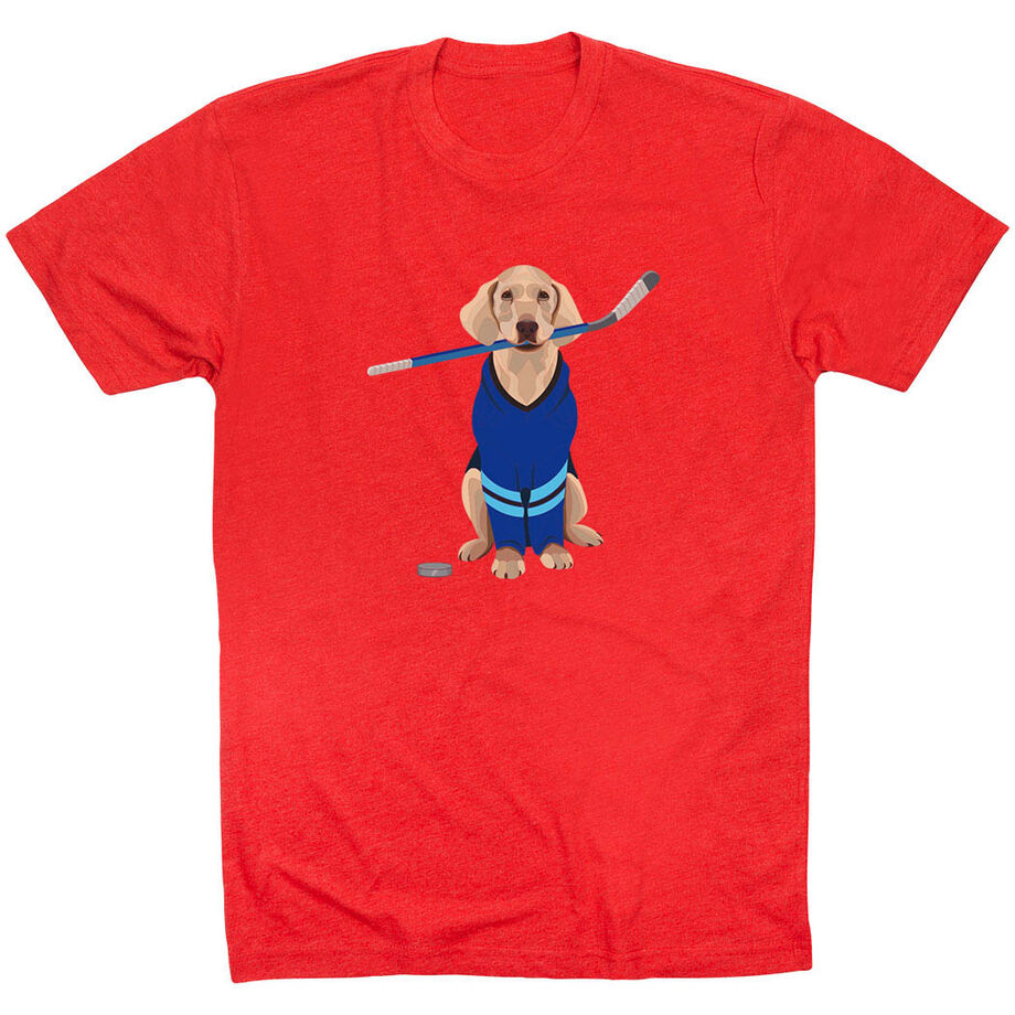 Hockey Short Sleeve T-Shirt - Puck The Hockey Dog