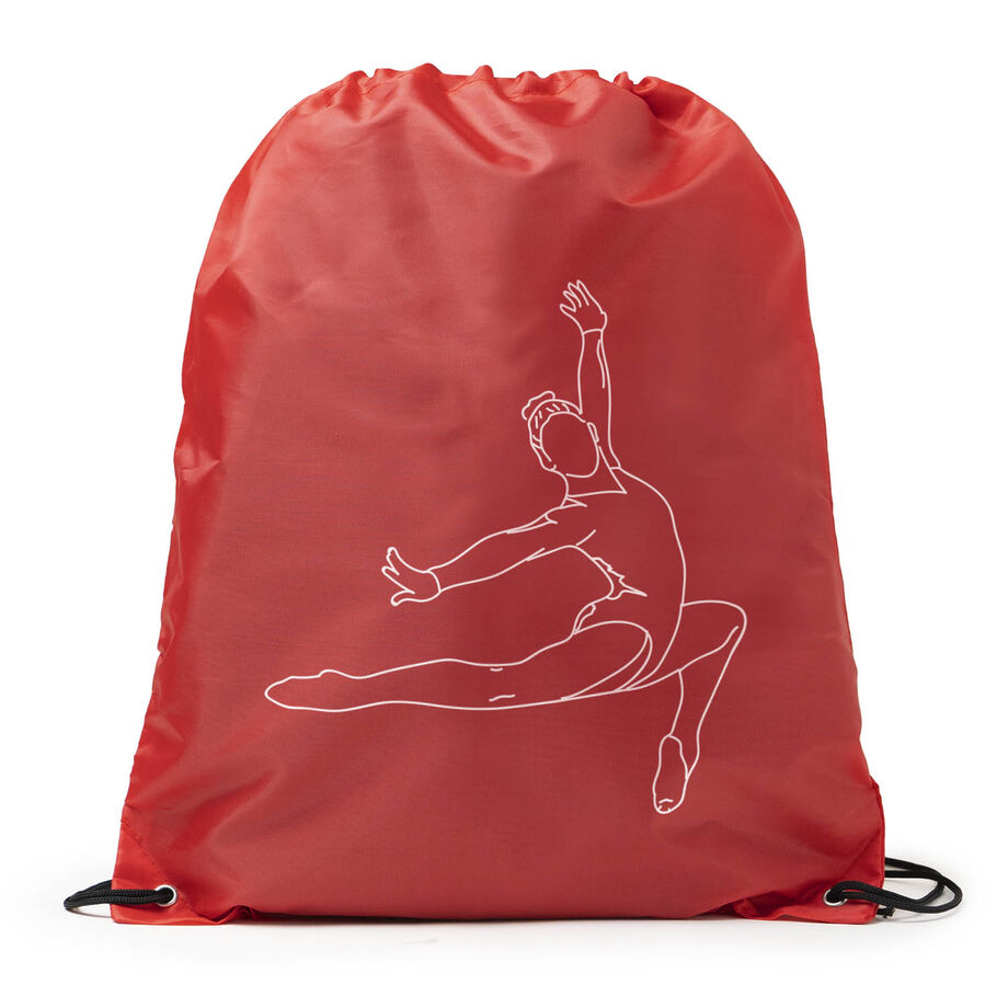 Gymnastics Drawstring Backpack - Gymnast Sketch