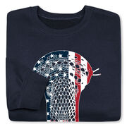 Guys Lacrosse Crewneck Sweatshirt - Patriotic Stick