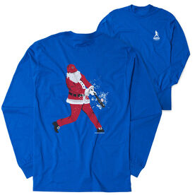 Baseball Tshirt Long Sleeve - Home Run Santa (Back Design)