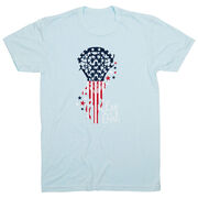 Girls Lacrosse Short Sleeve T-Shirt - Patriotic Lax Girl