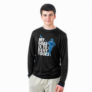 Guys Lacrosse Long Sleeve Performance Tee - My Goal Is To Deny Yours Defenseman