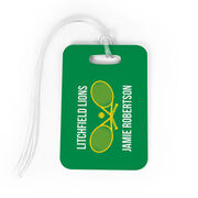 Tennis Bag/Luggage Tag - Personalized Text with Crossed Rackets