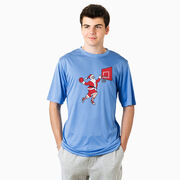 Basketball Short Sleeve Performance Tee - Slam Dunk Santa