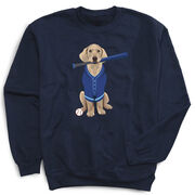 Baseball Crewneck Sweatshirt - Dinger the Baseball Dog