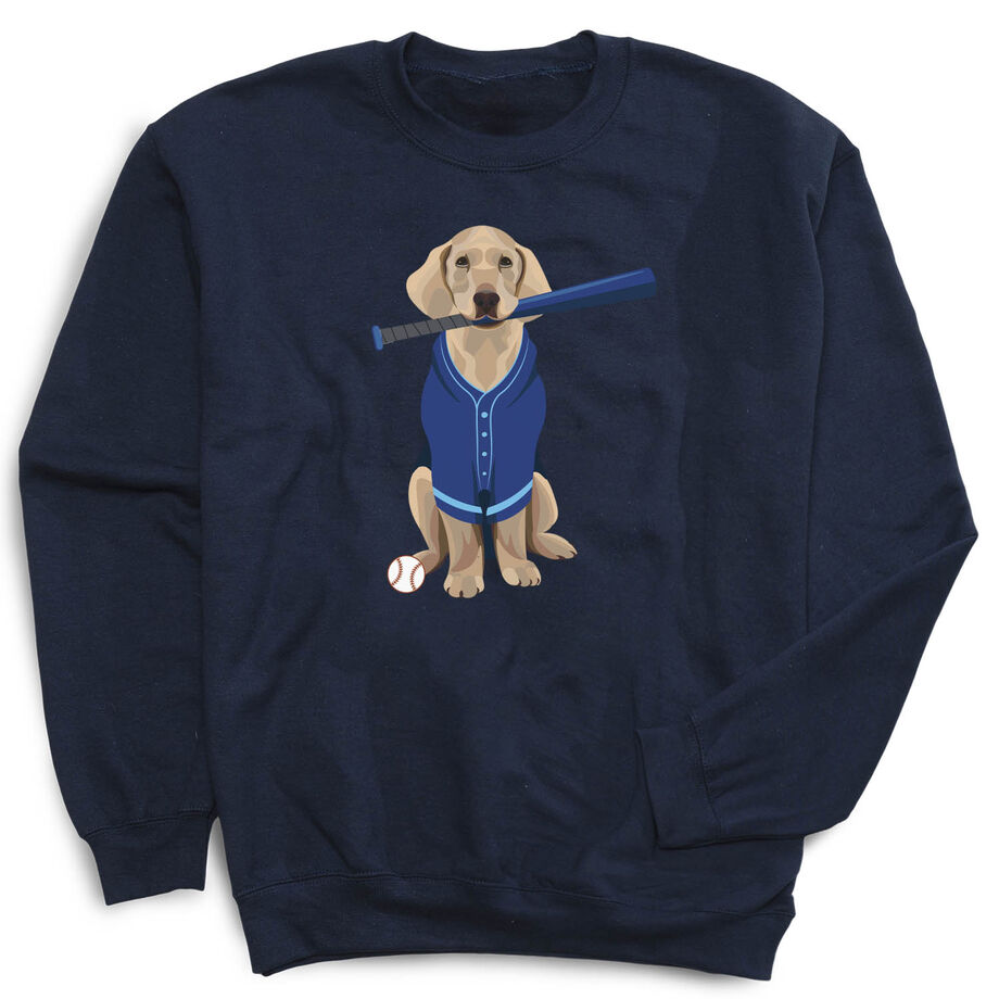 Baseball Crewneck Sweatshirt - Dinger the Baseball Dog