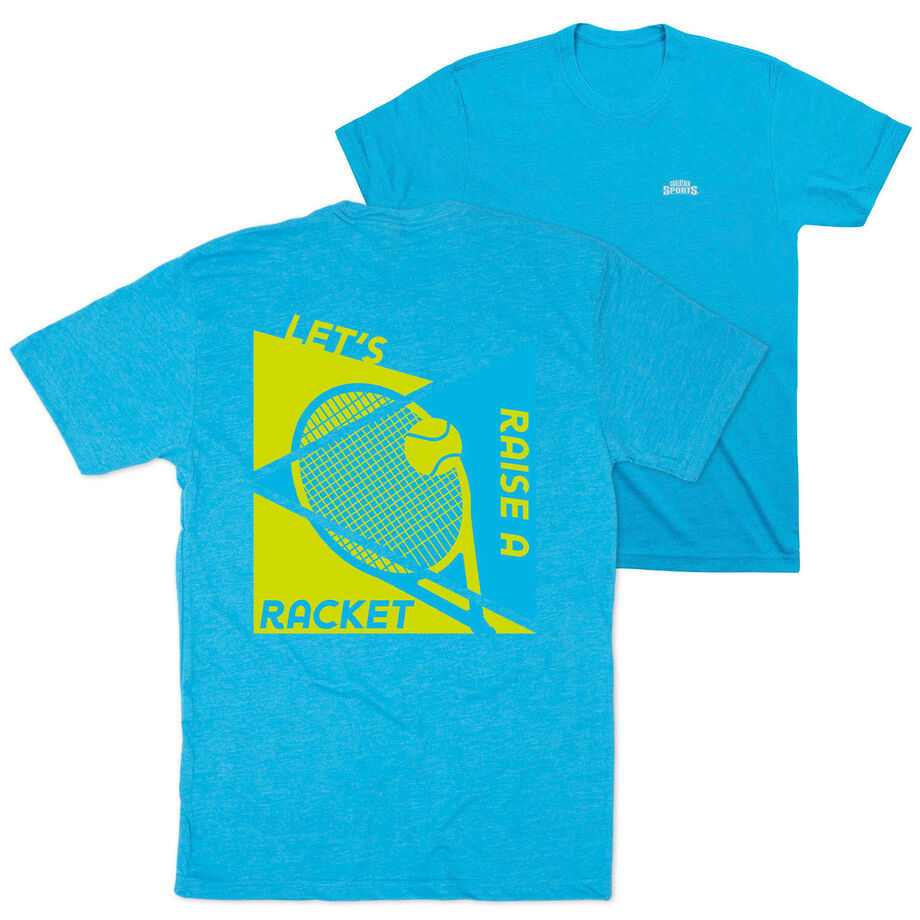 Tennis Short Sleeve T-Shirt - Let's Raise A Racket (Back Design)