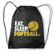 Softball Drawstring Backpack Eat. Sleep. Softball.