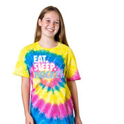 Hockey Short Sleeve T-Shirt - Eat. Sleep. Hockey Tie Dye
