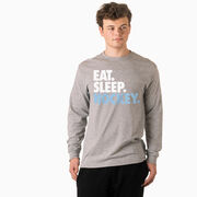 Hockey Tshirt Long Sleeve - Eat. Sleep. Hockey