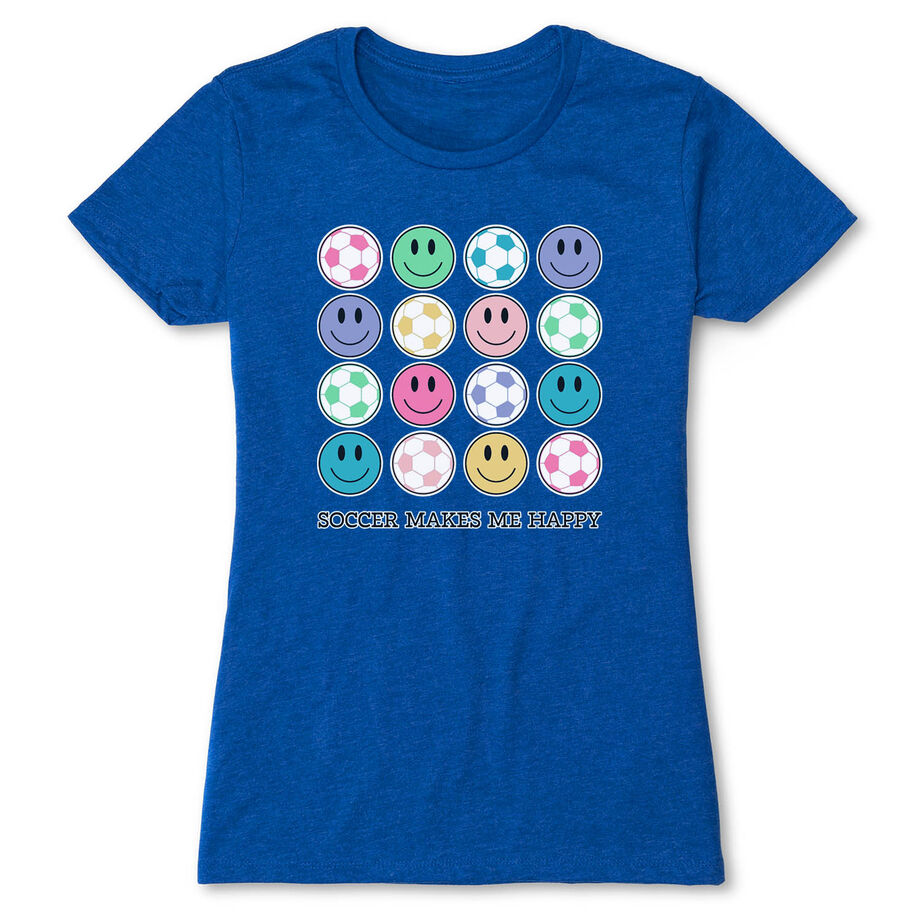 Soccer Women's Everyday Tee - Soccer Makes Me Happy