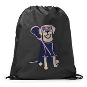 Girls Lacrosse Drawstring Backpack - Lily The Lacrosse Dog