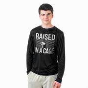 Baseball Long Sleeve Performance Tee - Raised in a Cage Baseball