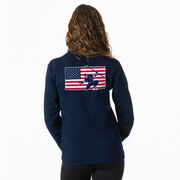 Hockey Tshirt Long Sleeve - Patriotic Hockey (Back Design)