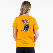 Girls Lacrosse Short Sleeve T-Shirt - Lily The Lacrosse Dog (Back Design)