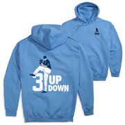Baseball Hooded Sweatshirt - 3 Up 3 Down (Back Design) [Youth Small/Carolina] - SS