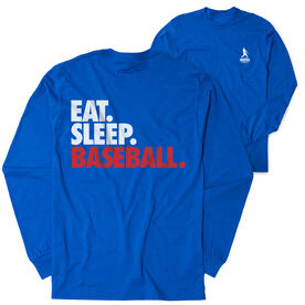 Baseball Tshirt Long Sleeve - Eat. Sleep. Baseball (Back Design)