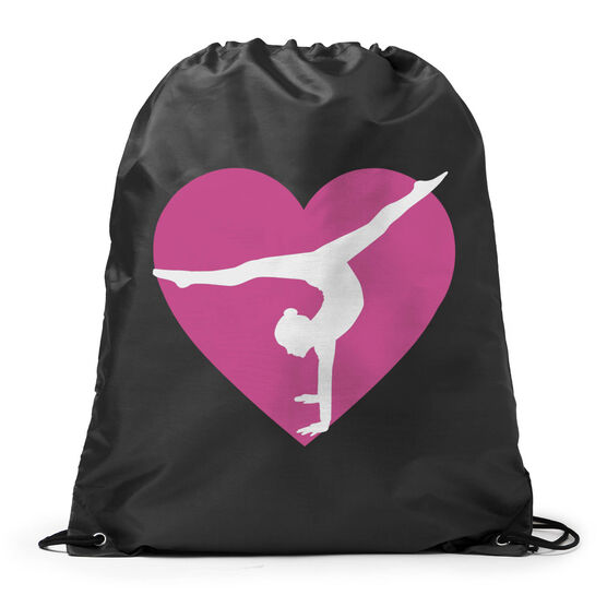 Gymnastics Drawstring Backpack - Gymnast Heart